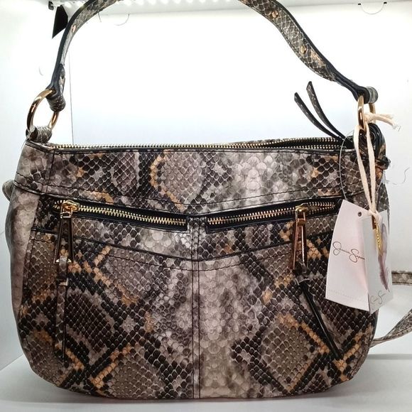 Jessica Simpson Natural Python Sabrina Shoulder Bag NWT - Picture 1 of 14
